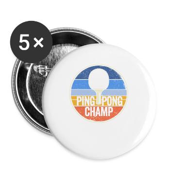Ping Pong Champ Retro Vintage Funny Table Tennis - Lot de 5 grands badges (56 mm) - blanc - Devant
