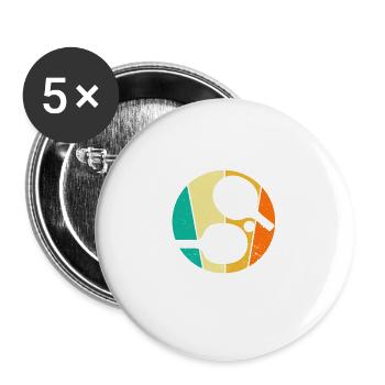 Personne ne bat papa Drôle de joueur de tennis de table - Lot de 5 grands badges (56 mm) - blanc - Devant