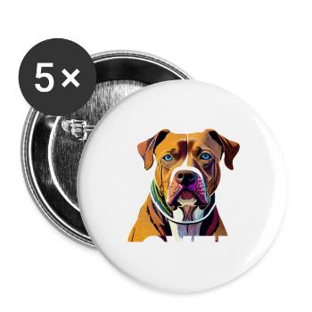Dog Lover American Stafford - Buttons groß 56 mm (5er Pack) - Weiß - Vorne