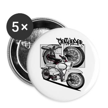 Star (white) // Illustration - Buttons large 2.2''/56 mm (5-pack) - white - Front
