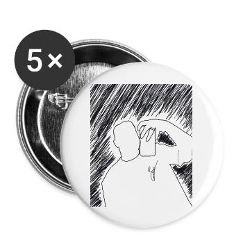 Shadowman - Buttons groß 56 mm (5er Pack) - Weiß - Vorne