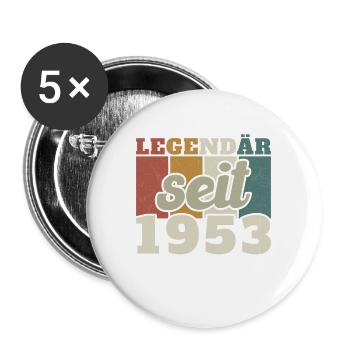 Legendär seit 1953 Geschenkidee zum Geburtstag - Buttons groß 56 mm (5er Pack) - Weiß - Vorne