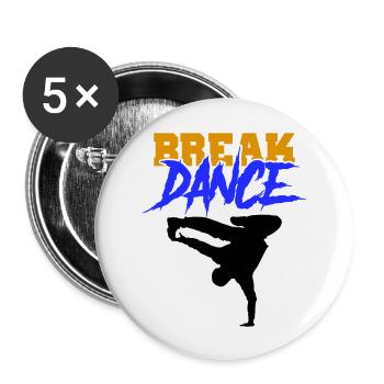 Break Dance - Buttons large 2.2''/56 mm (5-pack) - white - Front