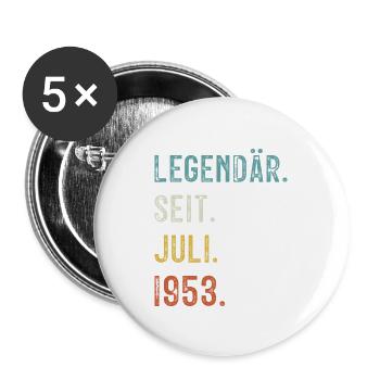 70 Anniversaire 70 ans Légendaire depuis juillet 1953 - Lot de 5 grands badges (56 mm) - blanc - Devant