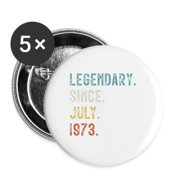 50e anniversaire 50 ans légendaires depuis juillet 1973 - Lot de 5 grands badges (56 mm) - blanc - Devant