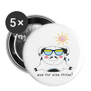 Sommer, Sonne Urlaub - Buttons groß 56 mm (5er Pack) - Weiß - Vorne