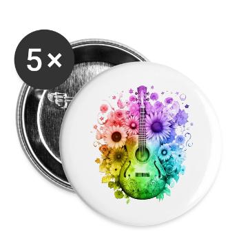 Hippie soul groovy Summer time Good vibes 70s 80s - Buttons large 2.2''/56 mm (5-pack) - white - Front