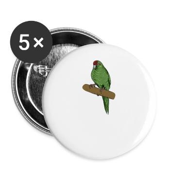 Goat Parakeet I Parakeet Motif for Bird Holder - Buttons large 2.2''/56 mm (5-pack) - white - Front