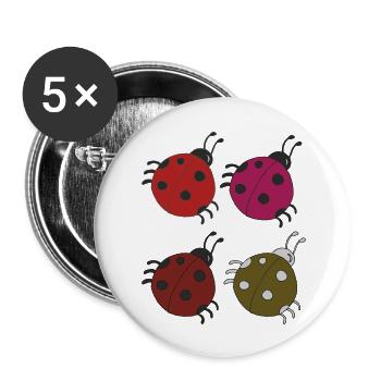 marienkäfer 4er pack - Buttons groß 56 mm (5er Pack) - Weiß - Vorne