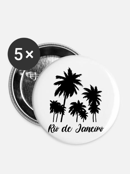 Rio de Janeiro - Buttons groß 56 mm (5er Pack) - Weiß