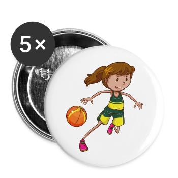 Ballsport - Buttons groß 56 mm (5er Pack) - Weiß - Vorne