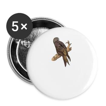 Red kite I bird of prey pickling motif for falconer - Buttons large 2.2''/56 mm (5-pack) - white - Front