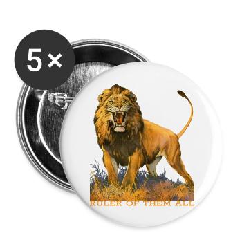 Wildtiere - Buttons groß 56 mm (5er Pack) - Weiß - Vorne