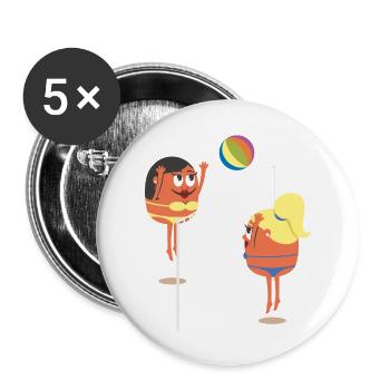 Sommer - Buttons groß 56 mm (5er Pack) - Weiß - Vorne