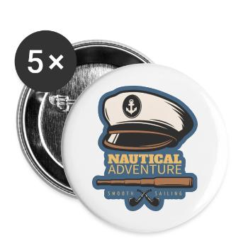Wassersport - Buttons groß 56 mm (5er Pack) - Weiß - Vorne