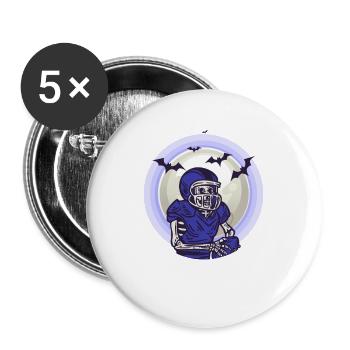 American Football Spieler Trainer Fan Skelett - Buttons groß 56 mm (5er Pack) - Weiß - Vorne