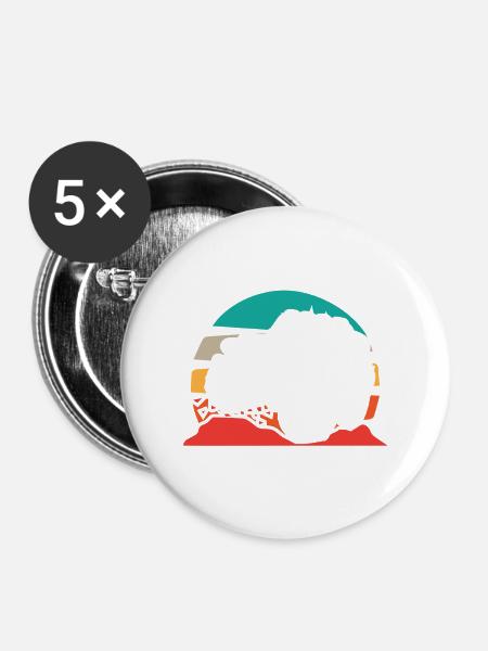 Jeeps Adventure Offroad - Buttons groß 56 mm (5er Pack) - Weiß