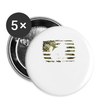 Camo US Amerika Flagge Truthahn Tag Jagd Thanks - Buttons groß 56 mm (5er Pack) - Weiß - Vorne