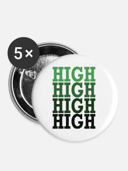 Hoch - Buttons groß 56 mm (5er Pack) - Weiß