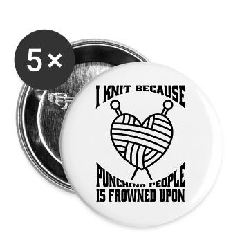 Knitting, Crochet, Tailor, Seamstress, Knitter - Buttons large 2.2''/56 mm (5-pack) - white - Front