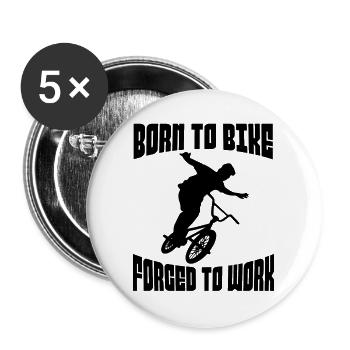 Bicycle Cycling Cyclist Cyclist Cycling - Buttons large 2.2''/56 mm (5-pack) - white - Front