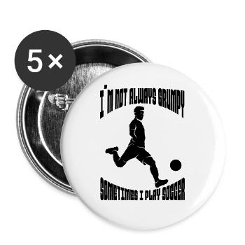 Fußballmannschaft Fußballdesign Fußballspieler - Buttons groß 56 mm (5er Pack) - Weiß - Vorne