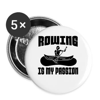 Rowing Team Rowing Rowing Rowing Club - Buttons large 2.2''/56 mm (5-pack) - white - Front