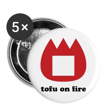 📛 tofu on fire - Buttons large 2.2''/56 mm (5-pack) - white - Front