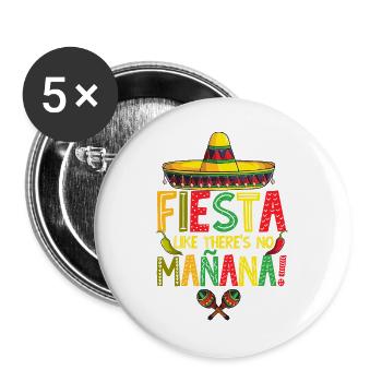 5 De Mayo Cinco De Mayo Cinco De Mayo Lehrer Gesch - Buttons groß 56 mm (5er Pack) - Weiß - Vorne