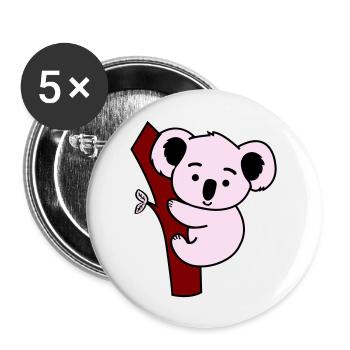 koala - Lot de 5 grands badges (56 mm) - blanc - Devant