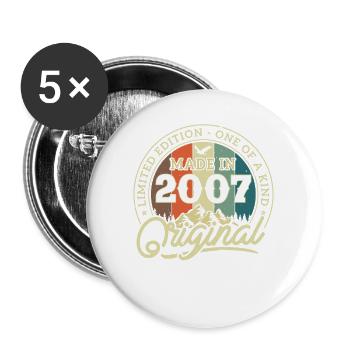 Vintage 2007 Gift - Buttons large 2.2''/56 mm (5-pack) - white - Front