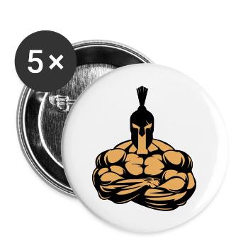 strong spartan - Buttons groß 56 mm (5er Pack) - Weiß - Vorne