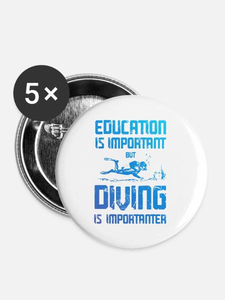 ausbildung tauchen - Buttons groß 56 mm (5er Pack) - Weiß
