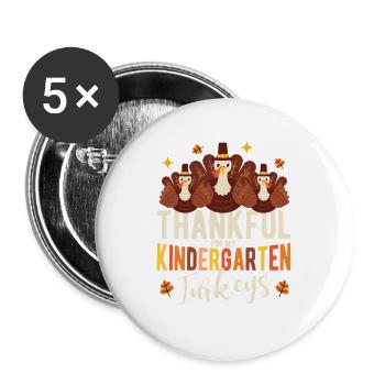 Reconnaissant pour le plaisir de Thanksgiving de mon enfant - Lot de 5 grands badges (56 mm) - blanc - Devant