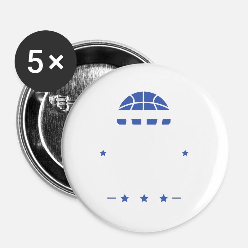 Basketball Sport - Buttons large 2.2''/56 mm (5-pack) - white