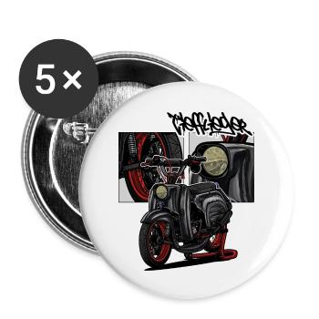 Schwalbe (black) // Illustration - Buttons groß 56 mm (5er Pack) - Weiß - Vorne