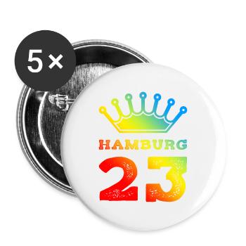 Hambourg 23 Maillot 2023 - Lot de 5 grands badges (56 mm) - blanc - Devant