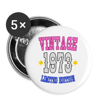 50 ans - Millésime 1973 édition limitée - Lot de 5 grands badges (56 mm) - blanc - Devant