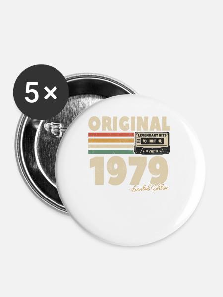Legendäre Hits 1979 - Buttons groß 56 mm (5er Pack) - Weiß