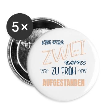 kaffeesatz lustiger spruch müdigkeit arabica zitat - Buttons groß 56 mm (5er Pack) - Weiß - Vorne