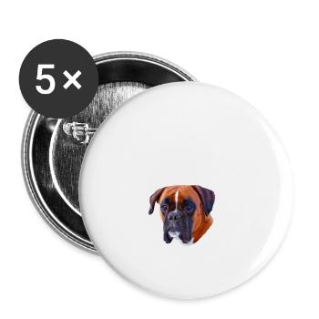 Endlich stolzer Papa - Boxer - Buttons groß 56 mm (5er Pack) - Weiß - Vorne
