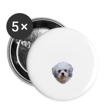 Endlich stolzer Papa - Bolonka - Buttons groß 56 mm (5er Pack) - Weiß - Vorne