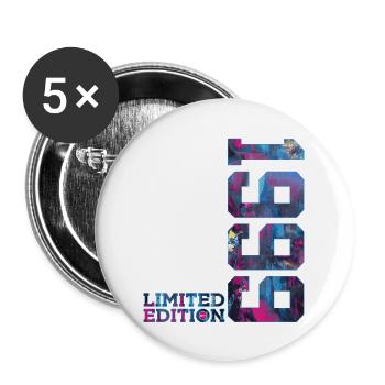 27. GEBURTSTAG 27 JAHRE LIMITED EDITION 1999 - Buttons groß 56 mm (5er Pack) - Weiß - Vorne