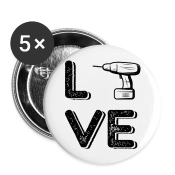 Artisan bricoleur Artisan Artisan Outil Construction - Lot de 5 grands badges (56 mm) - blanc - Devant