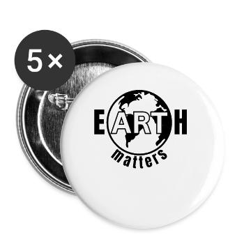 Earth Matters, Art Matters,Trendy Nature Statement - Buttons large 2.2''/56 mm (5-pack) - white - Front