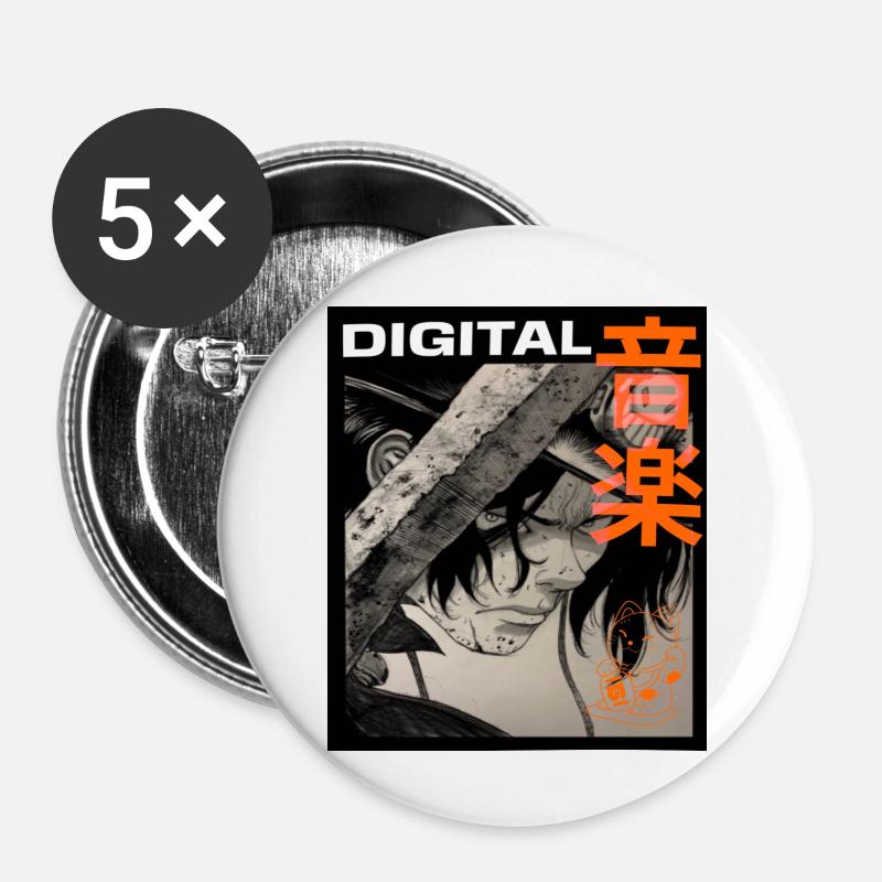 manga digital - Buttons large 2.2''/56 mm (5-pack) - white