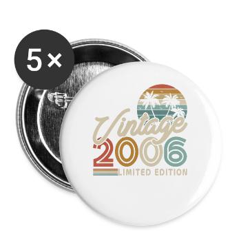 Vintage Birthday Gift 2006 17/18 - Buttons large 2.2''/56 mm (5-pack) - white - Front