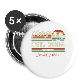 Vintage gift 2004, 19/20 years - Buttons large 2.2''/56 mm (5-pack) - white - Front