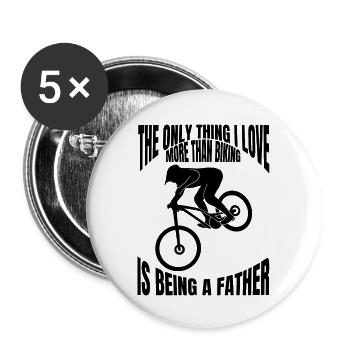 Radfahrer Fahrrad Radeln Fahrradfahrer Radfahren - Buttons groß 56 mm (5er Pack) - Weiß - Vorne