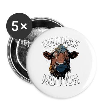 kuuuuhle Muuuuh - Buttons groß 56 mm (5er Pack) - Weiß - Vorne
